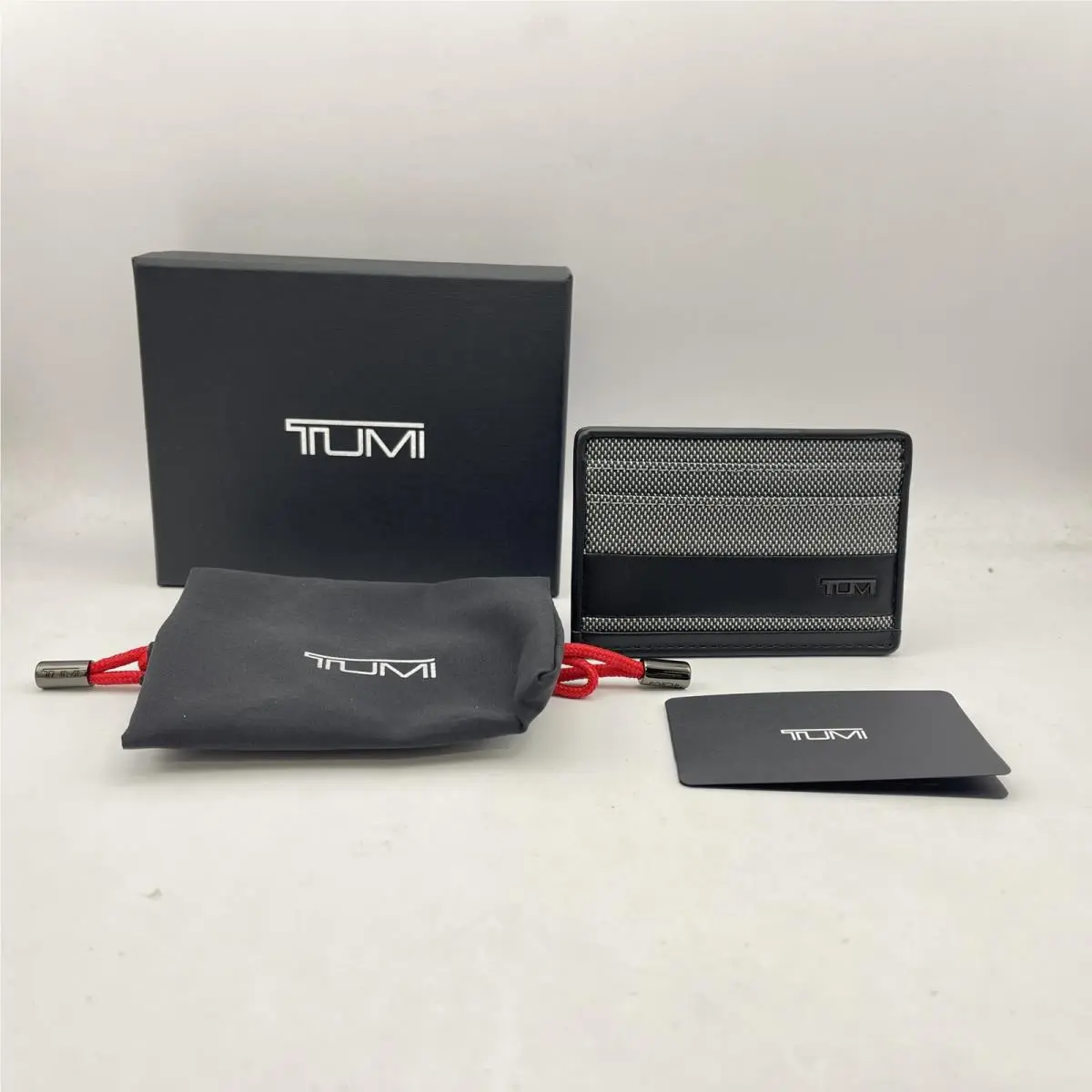 Tumi Mens Alpha X Slim Card Case Canvas Metor Gray