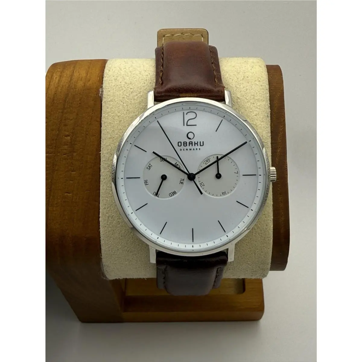 Denmark Flod Walnut Men’s Watch - V182GMCWRN - Multi-function - w/ Box by Obaku