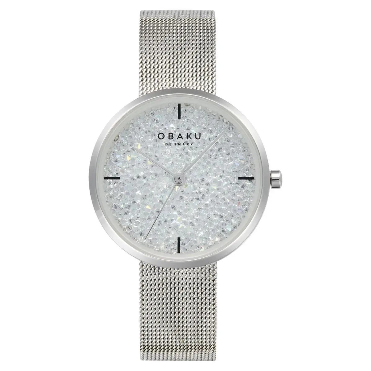Obaku Women`s Glimmer White Dial Watch - V289LHCWMC