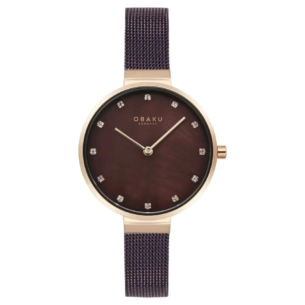Obaku Women`s Anemone Brown Dial Watch - V287LXVNMN