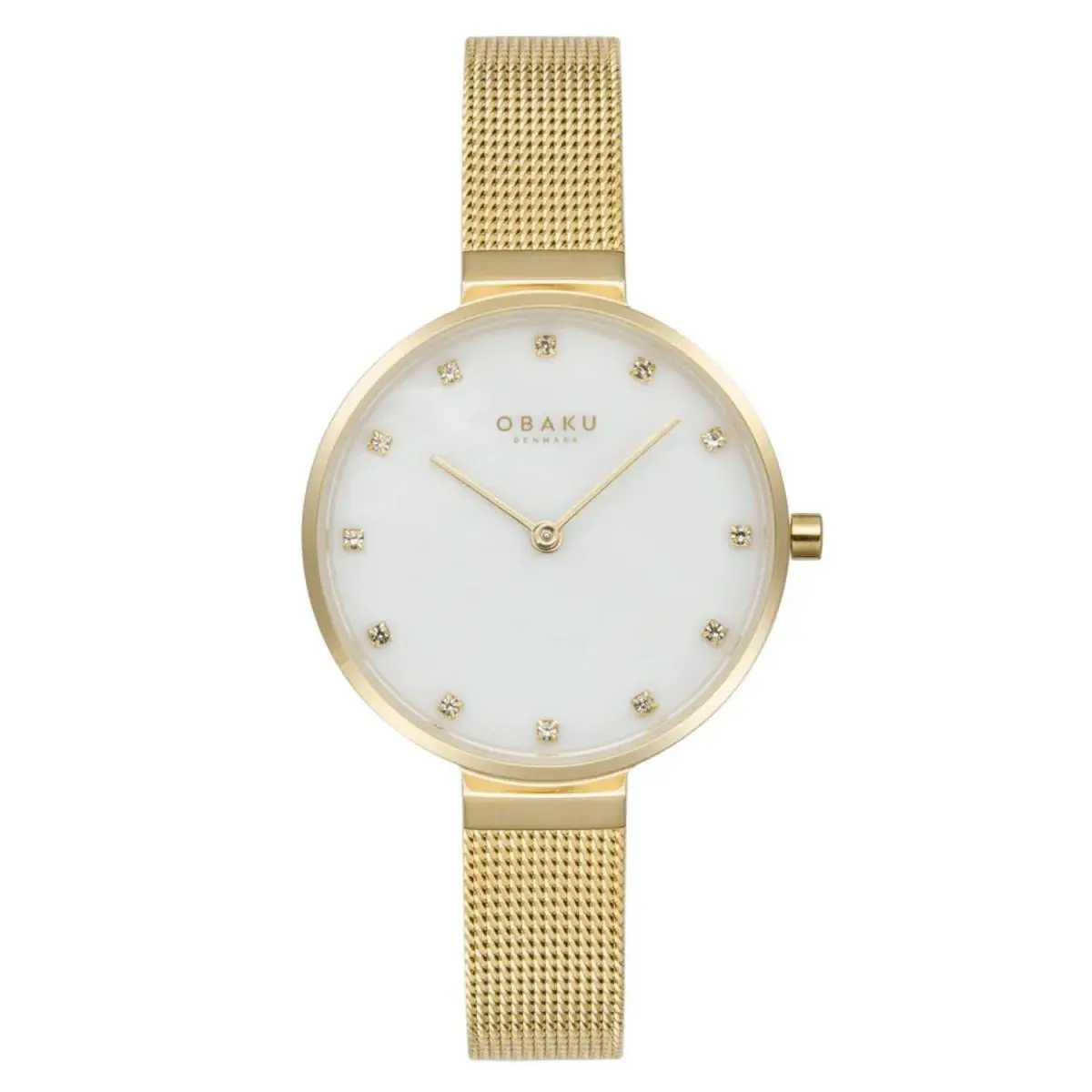 Obaku Women`s Analog White Dial Watch - V287LXGWMG