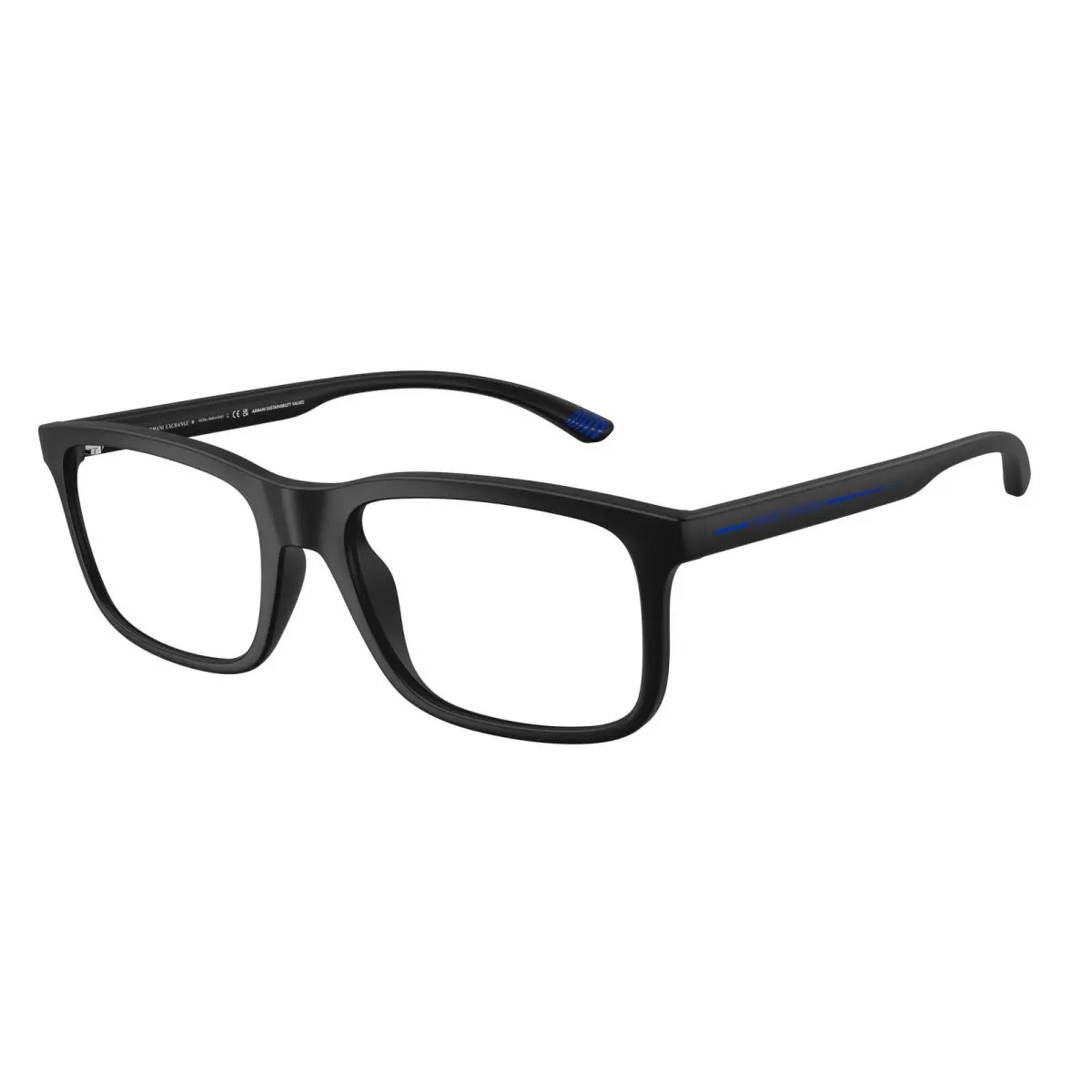 AX3125U 8078 Matte Black Demo Lens 55 mm Men`s Eyeglasses by Armani Exchange