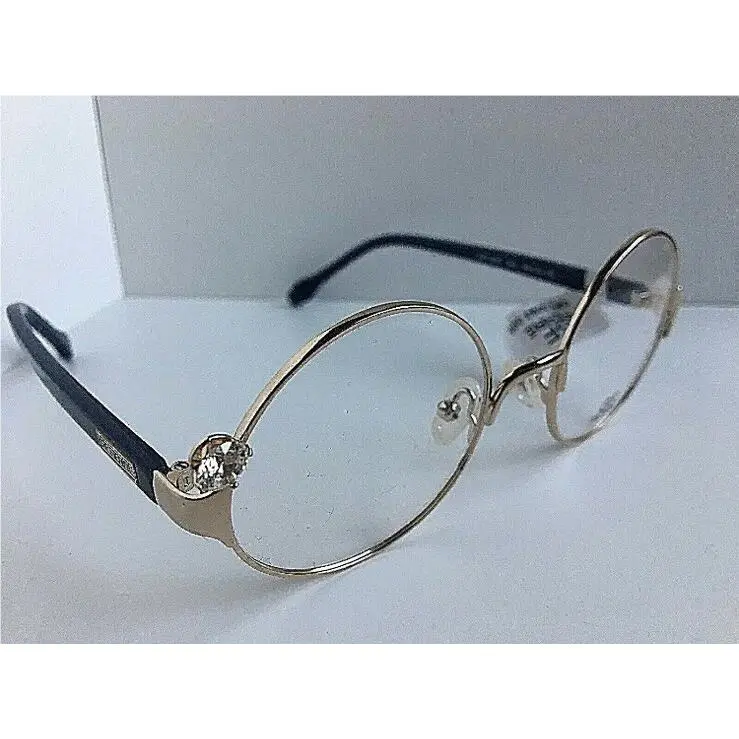Gianfranco Ferre Women`s Eyeglasses Frame W/crystal Round Gold 48-20-140