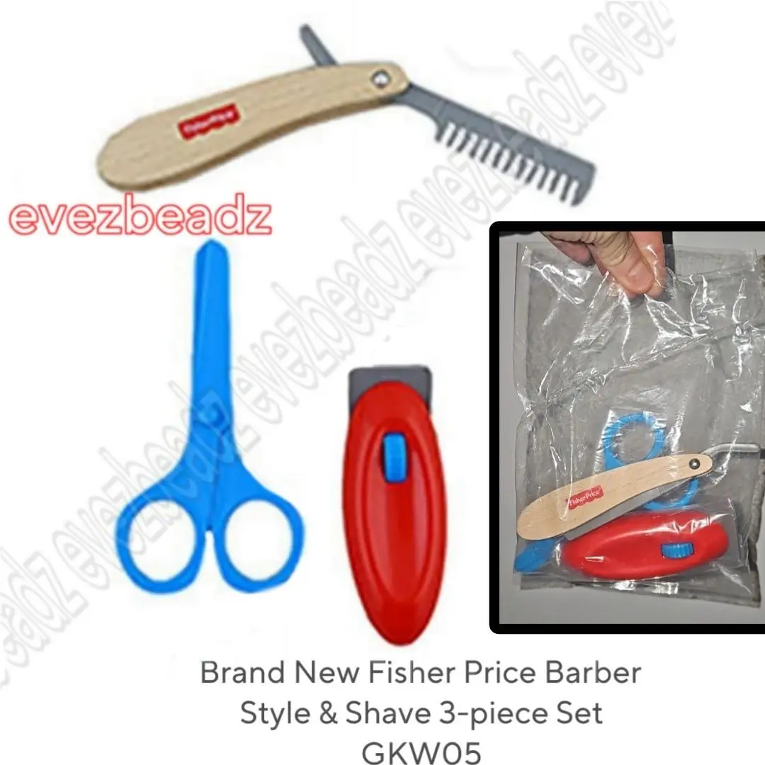 Evezbeadz 2020 Fisher Price GKW05 Style Shave Barber Set Bag Pretend Play