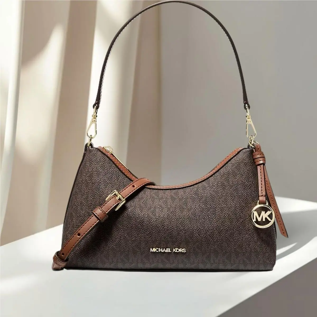 Sammy Women Small Leather Convertible Crossbody Purse Bag Variation BROWN by Michael Kors
