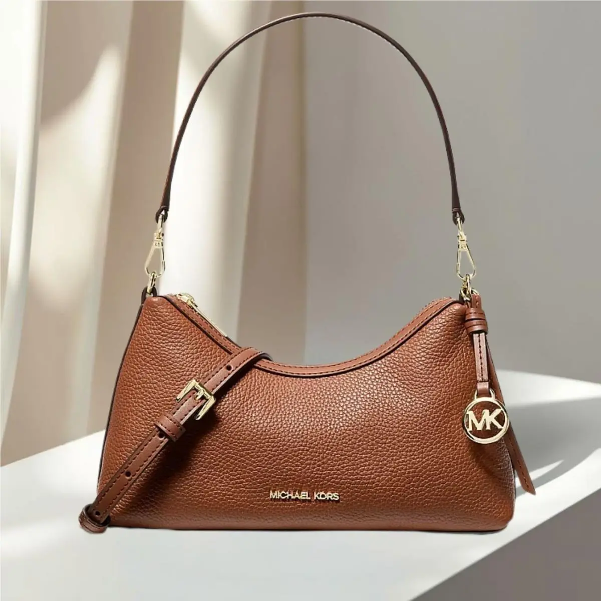 Sammy Women Small Leather Convertible Crossbody Purse Bag Variation LUGGAGE by Michael Kors
