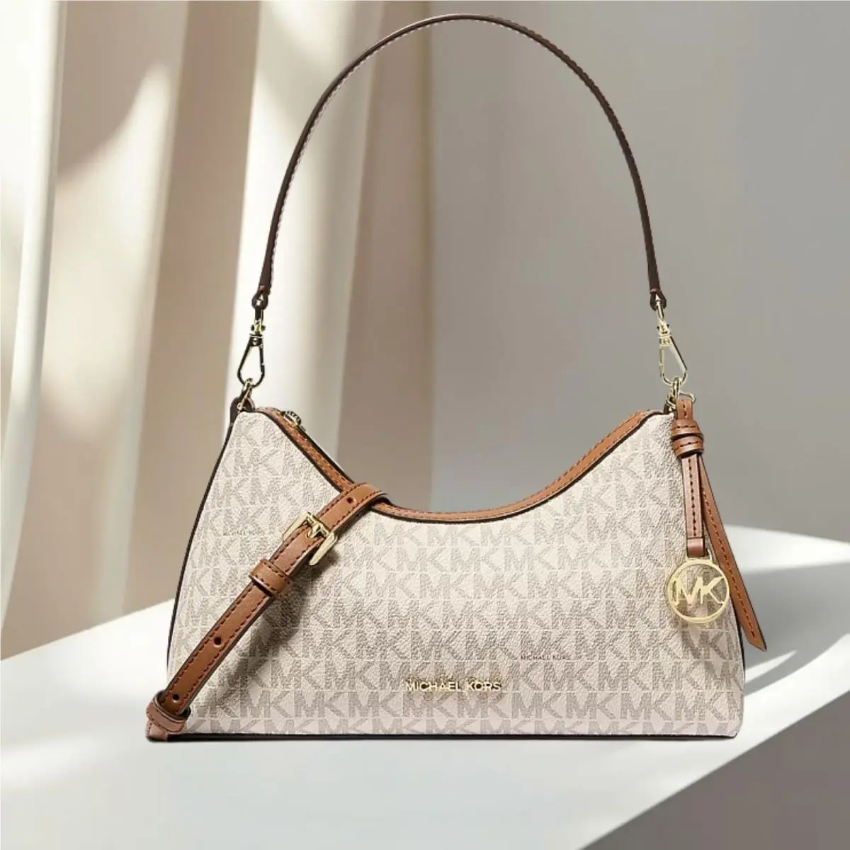 Sammy Women Small Leather Convertible Crossbody Purse Bag Variation VANILLA by Michael Kors