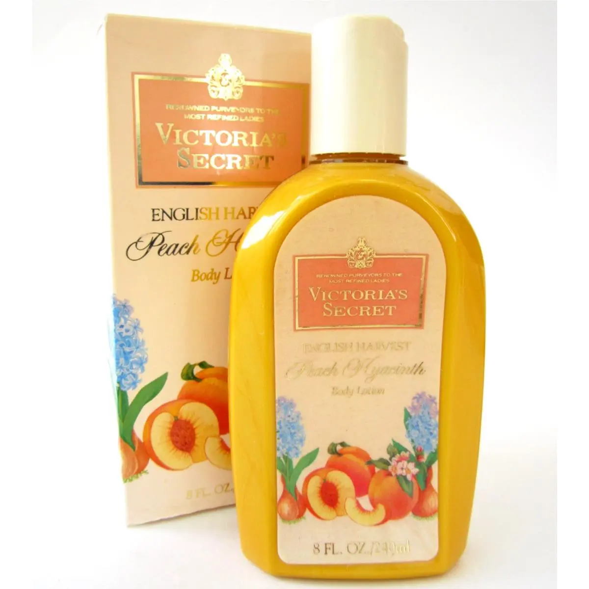Vintage Victoria Secret English Harvest Peach Hyacinth Body Lotion 8oz W/box