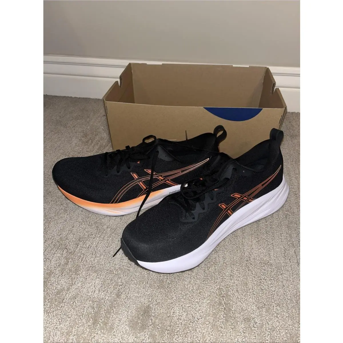 Asics Gel Pulse 16 Comfort Shoes Men`s 1011B962-001 Size 14 Black/nova Orange