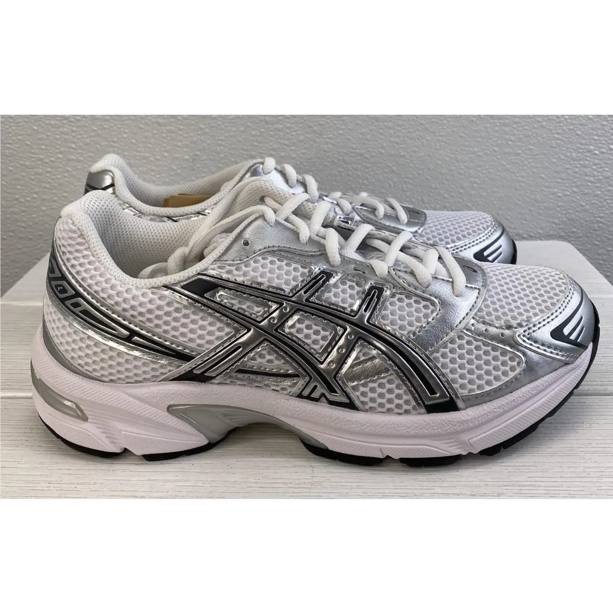 Asics Gel-1130 Unisex M6 W7.5 White/pure Silver Mesh Athletic Running Sneakers
