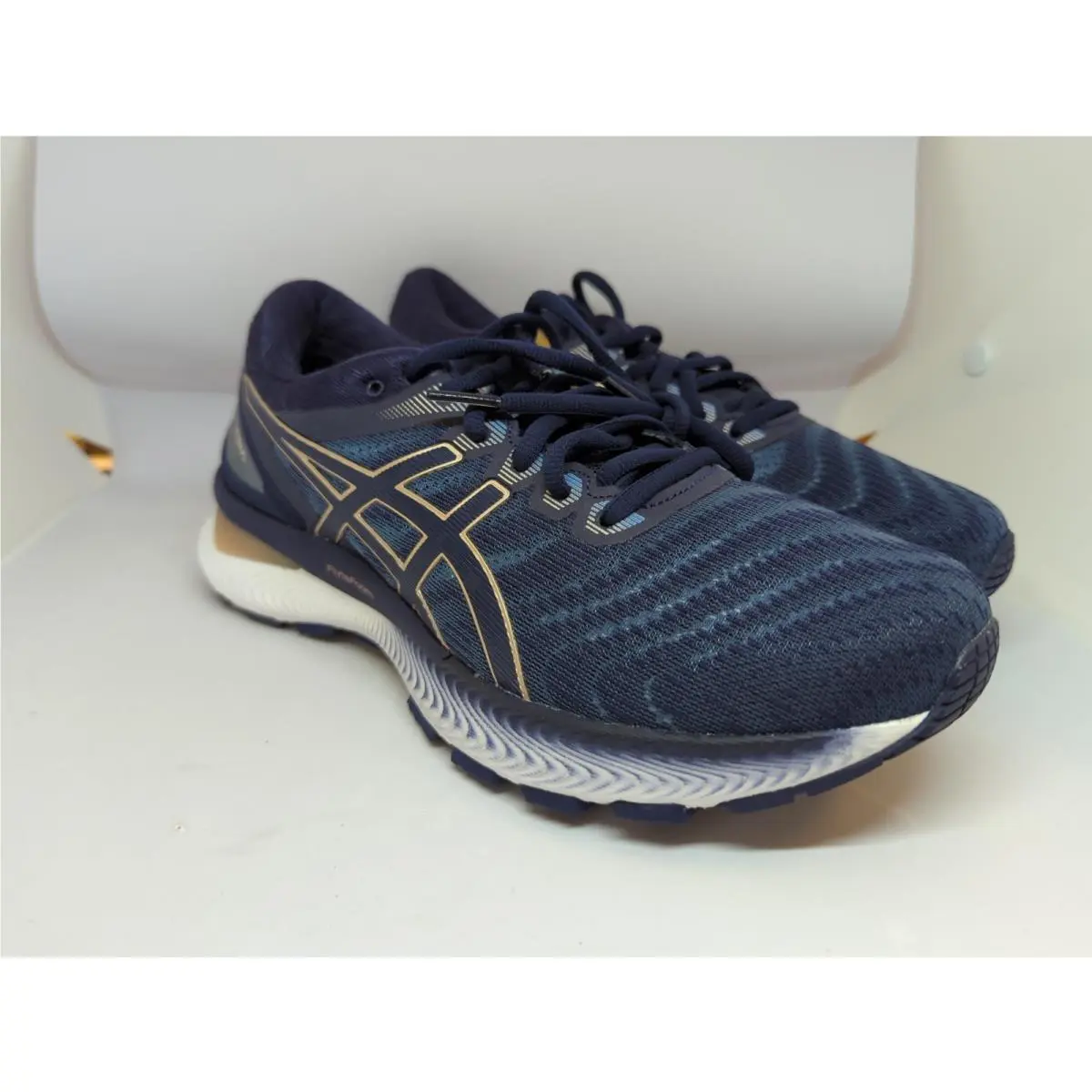 Asics Gel Nimbus 22 Womens Grey Floss Peacoat Sz 9 1012A587-401