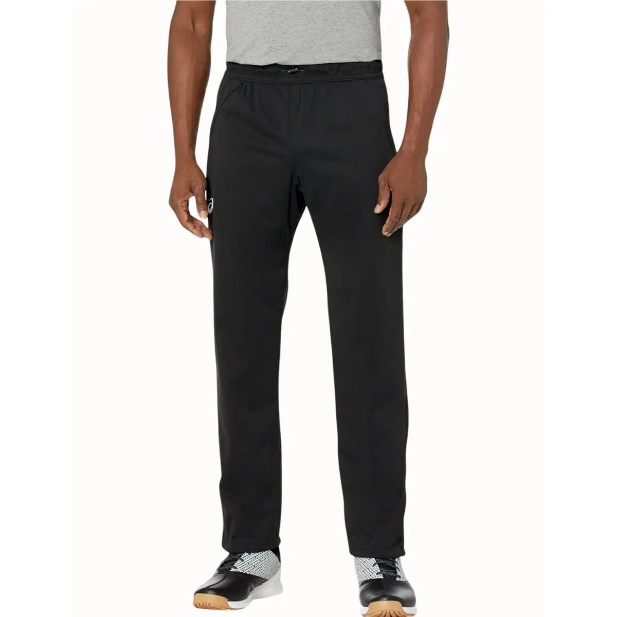 Asics Mens 2XL Team Rain Pants Black Zip Ankle Windproof Water Resistant