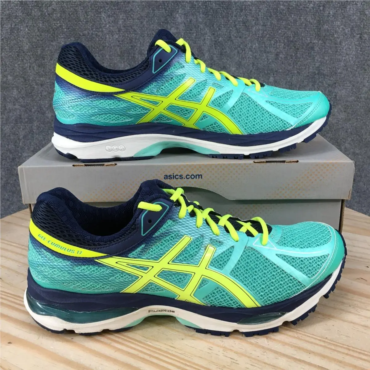 Asics Gel Cumulus 17 Shoes Womens US11.5 Running Sneakers Teal Green Blue