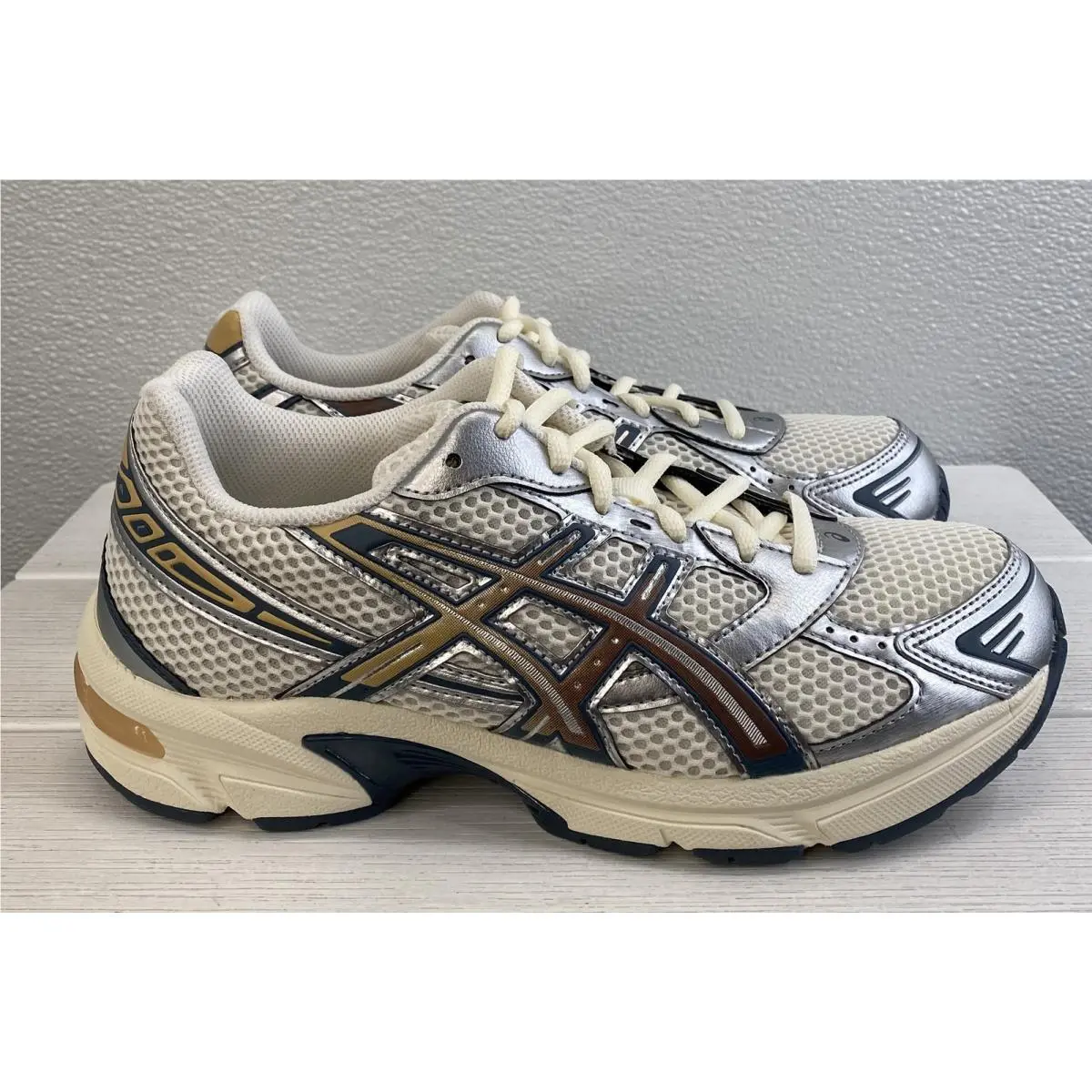 Asics Gel-1130 Unisex Size M6.5 W8 Cream/mahogany Mesh Low Top Running Sneakers