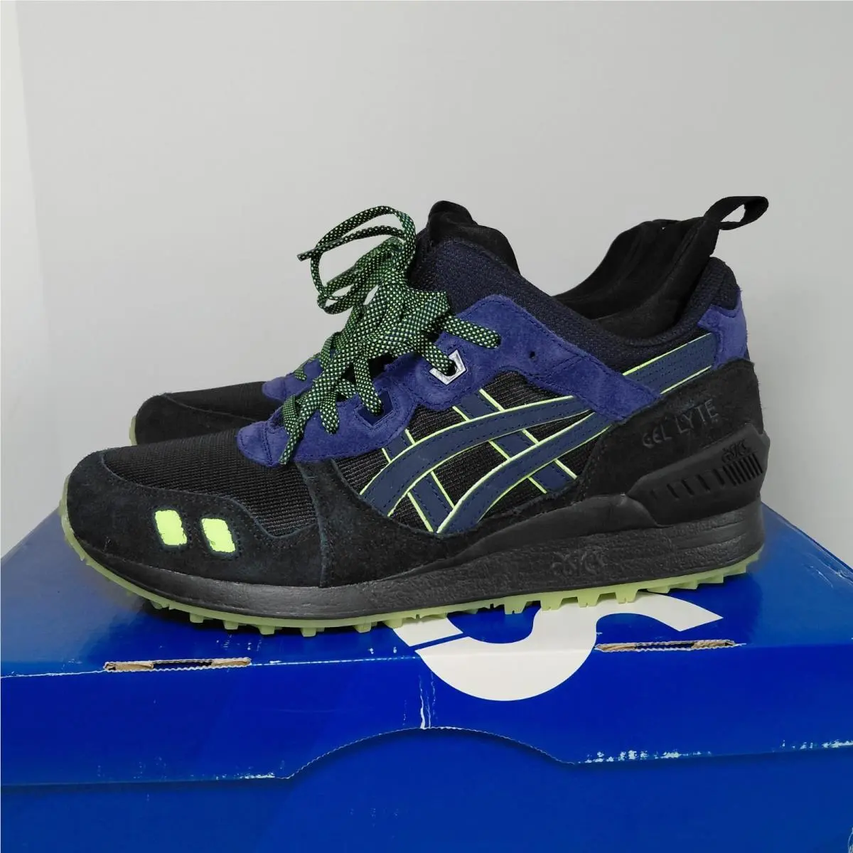 Asics Men`s Gel-lyte MT Athletic Retro Sneakers Black/peacoat Mens Size 9