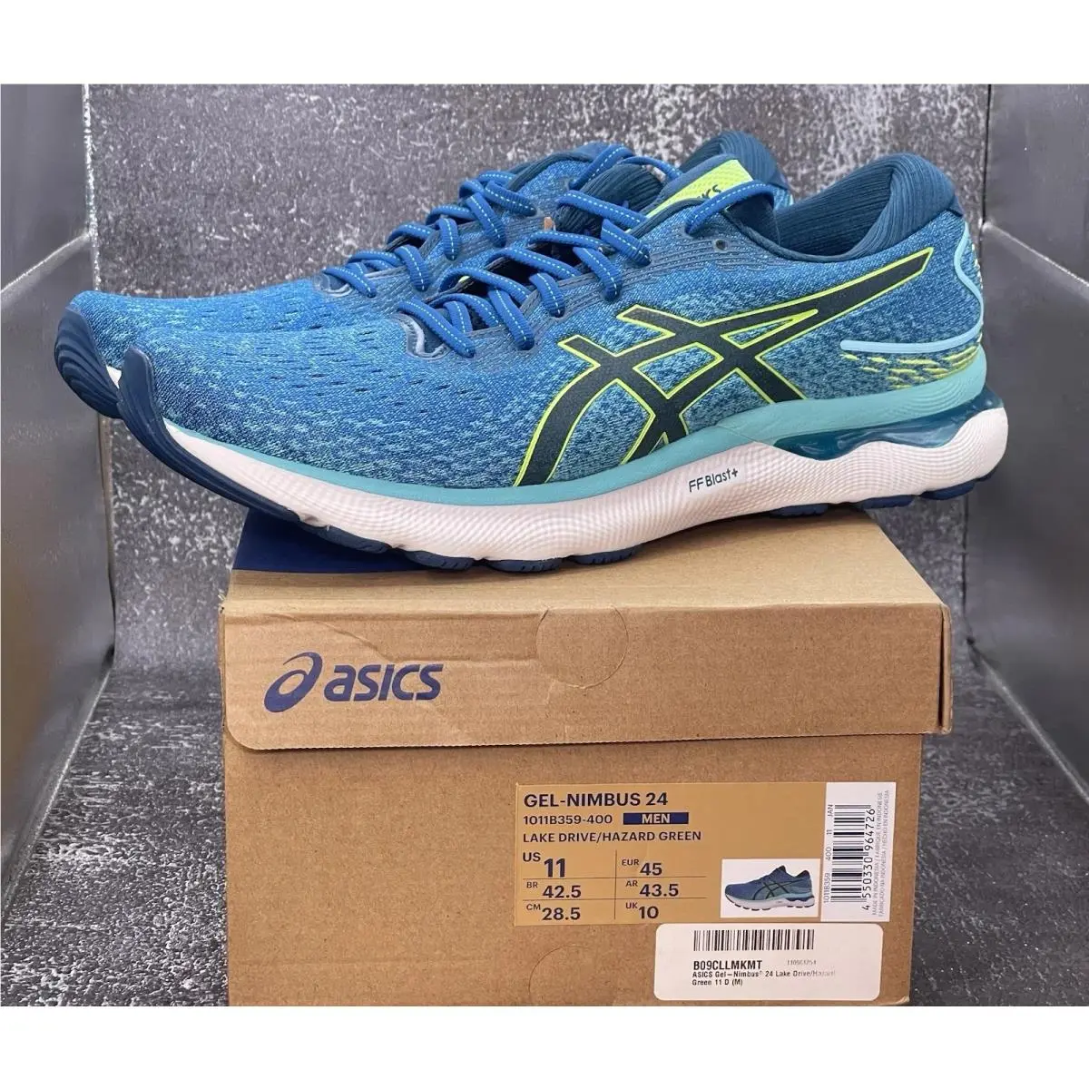 Asics shoes - ASICS Gel-Nimbus 24 - 1011B359-400 - Lake Drive/Hazard Green 5