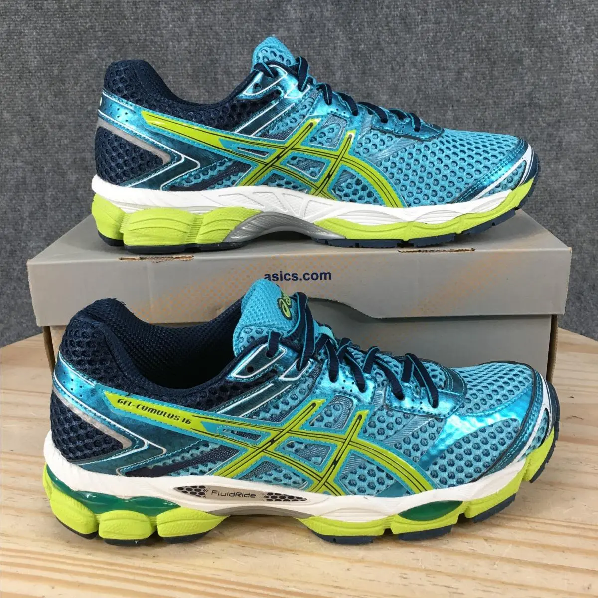 Asics Gel Cumulus 16 Shoes Womens US9 AA Running Sneakers T492N Blue Green
