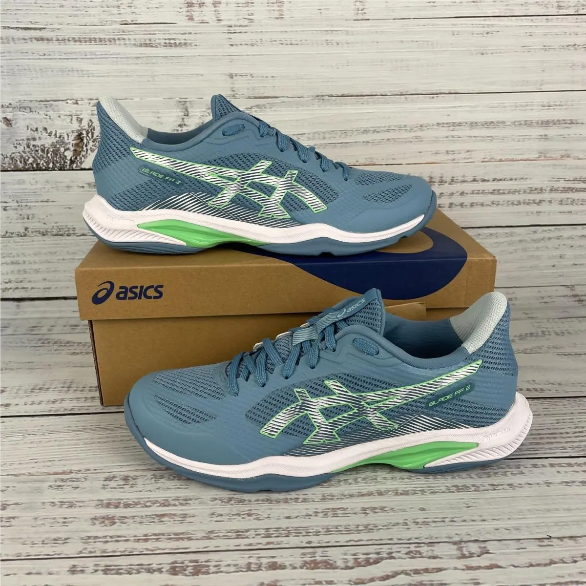 Asics Blade FF 2 Men’s Size 7.5 Indoor Court Shoes Saba Blue White