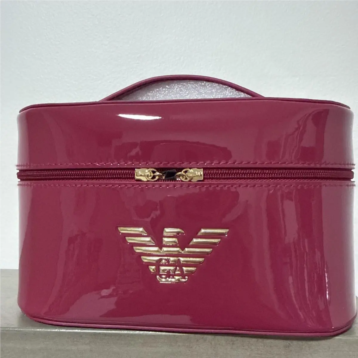 Emporio Armani Mini Vanity Power Of You Glossy Magenta Purse Bags