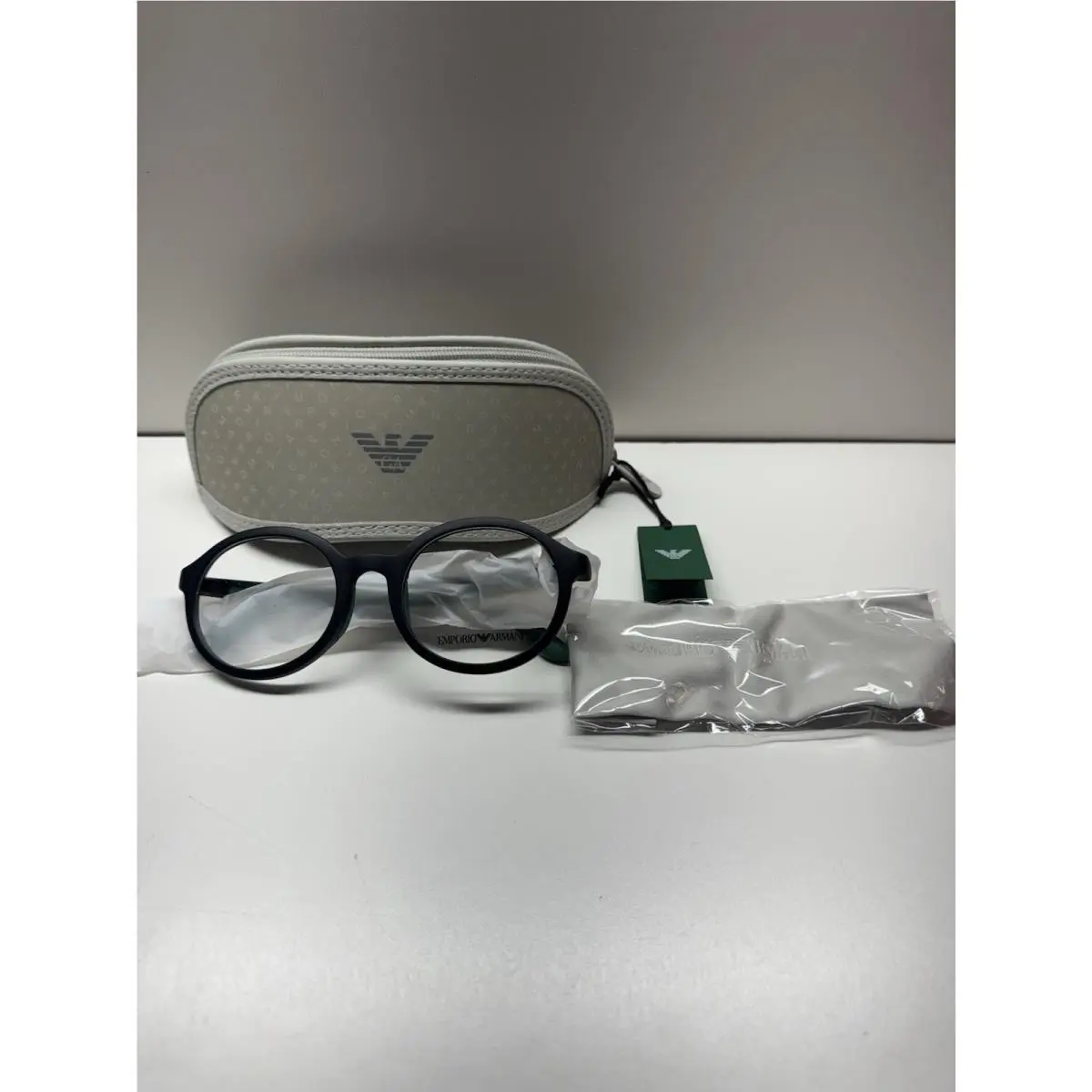 Emporio Armani Boys` EK3005 Round Prescription Eyewear Frames Matte Black Green
