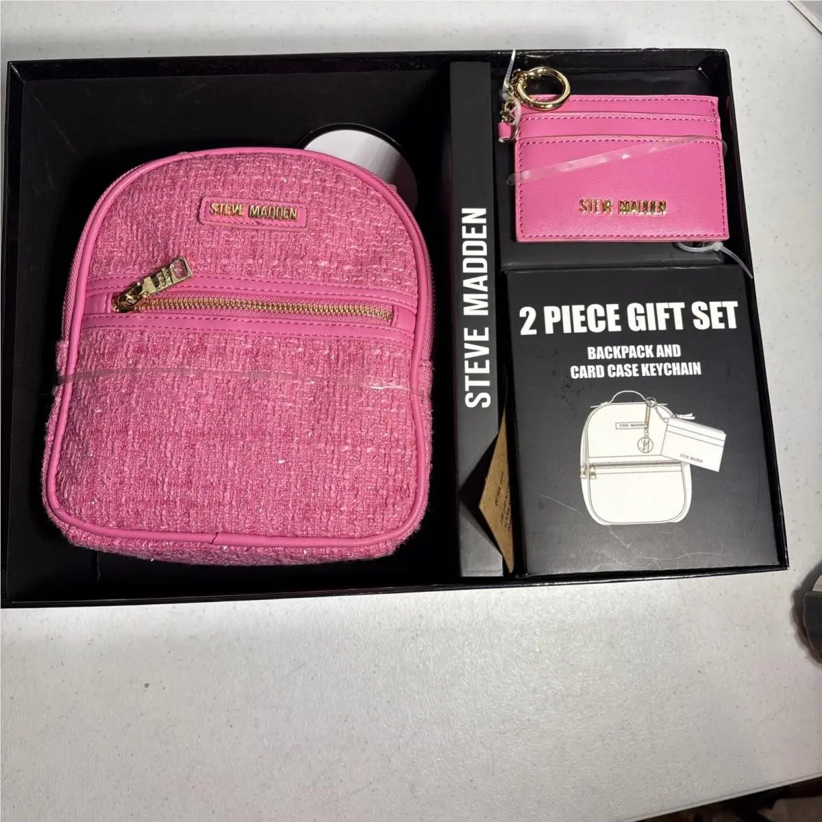Steve Madden Tweed Mini Backpack and Card Case Set Gift Set