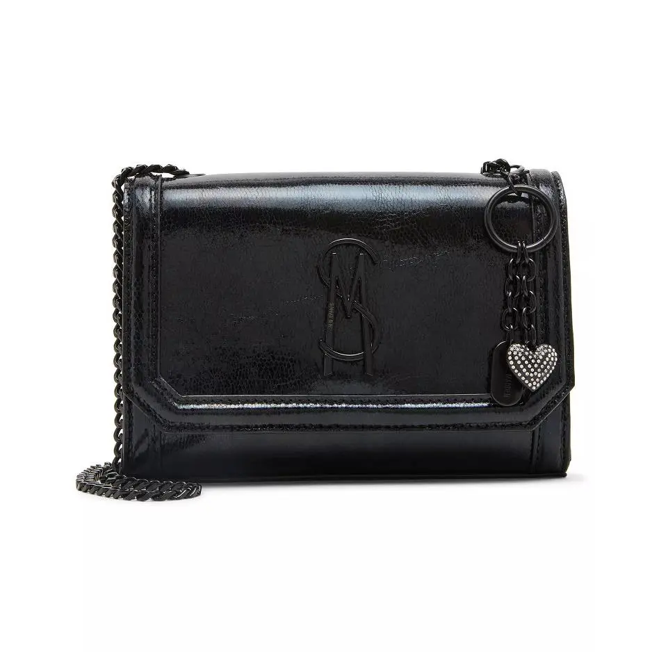 Steve Madden Blarisas Mini Crossbody Bag Coated Snake Print Black Black