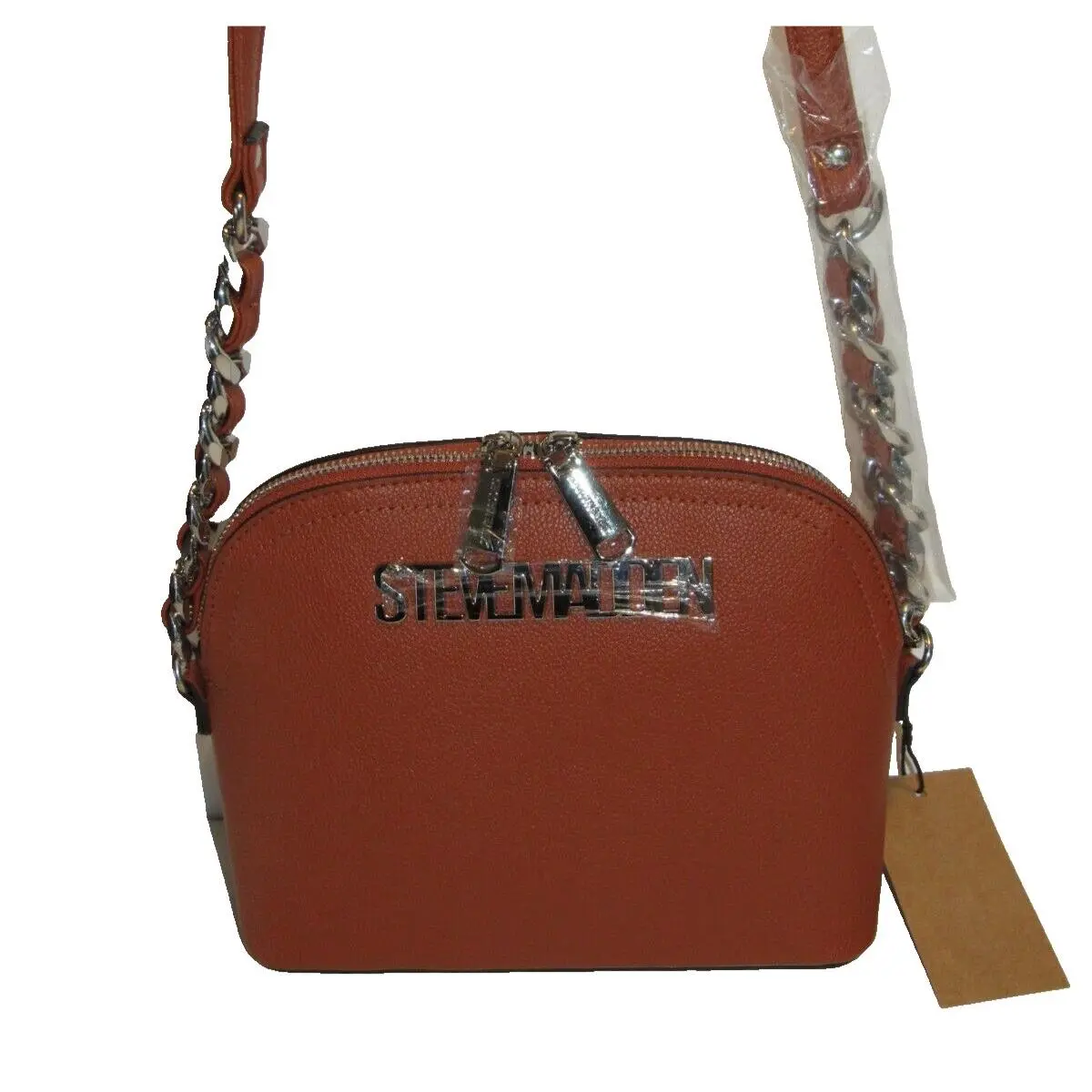 Steve Madden Dome Crossbody Chain Strap in Whiskey Spice
