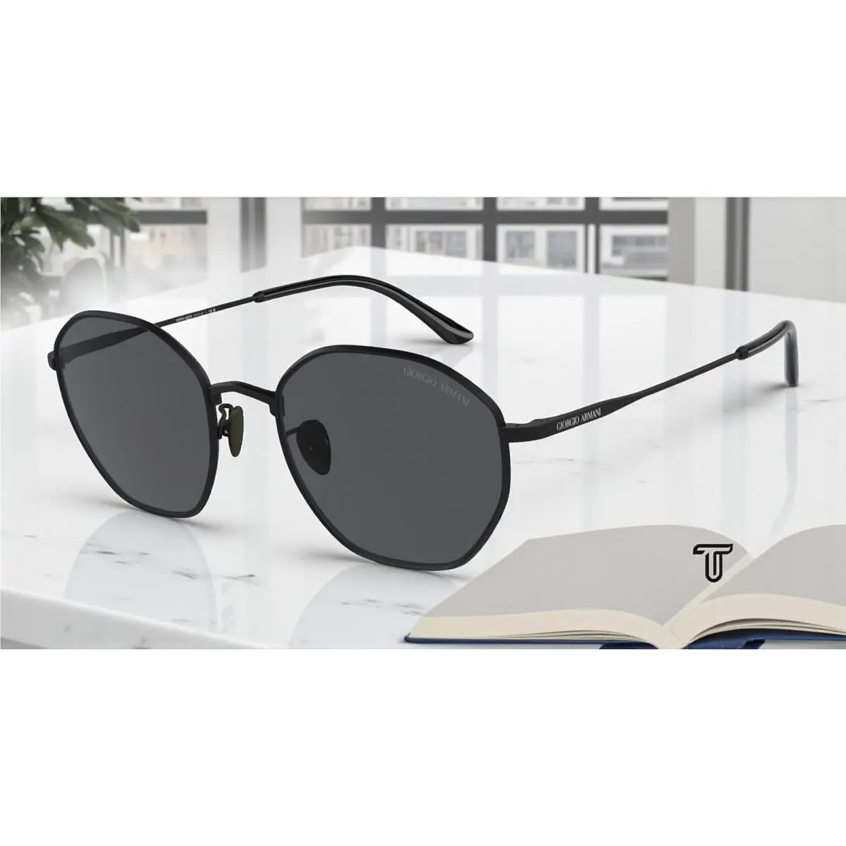 Giorgio Armani AR6150 300187 Matte Black Dark Grey 53 mm Men`s Sunglasses