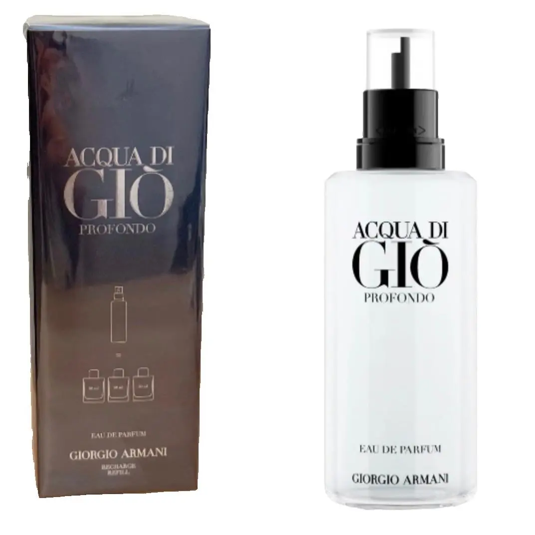 Acqua Di Gio Profondo by Giorgio Armani Eau De Parfum Recharge Refill 5 oz