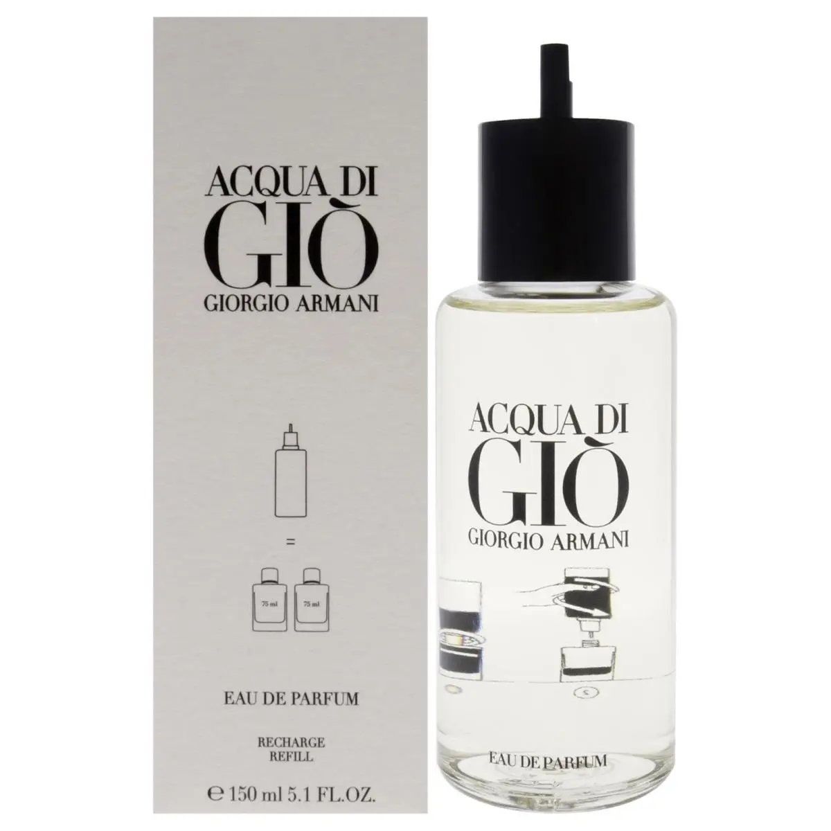 Giorgio Armani Acqua Di Gio Eau de Parfum Refill Men Aquatic Aromatic Scent 5.1 oz