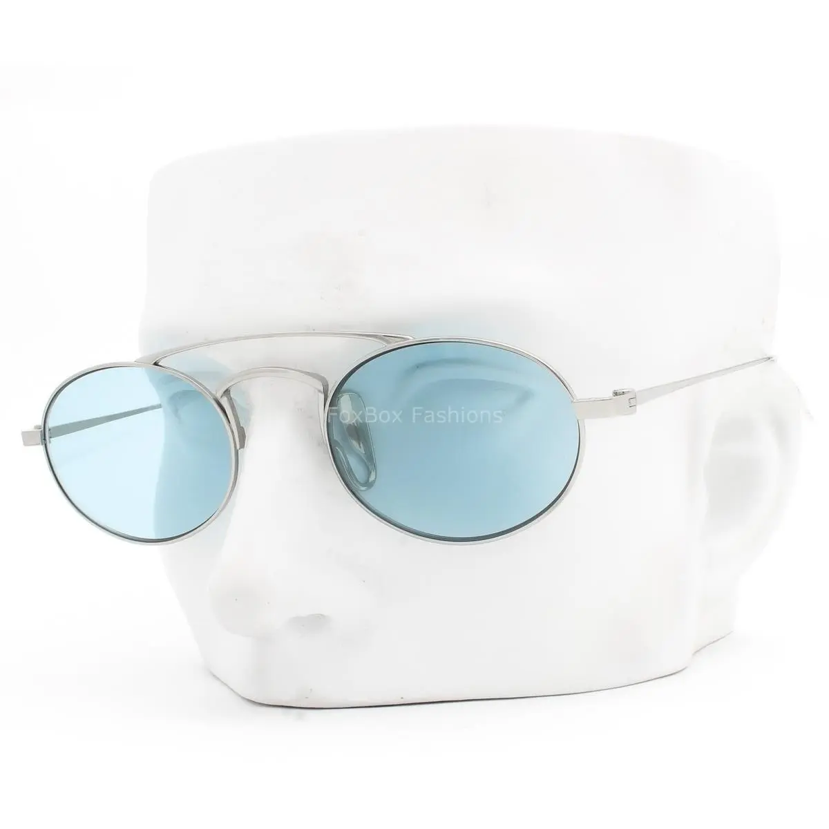 Giorgio Armani Sunglasses Silver Titanium Light Blue AR 6161-T 3387/1 with Case