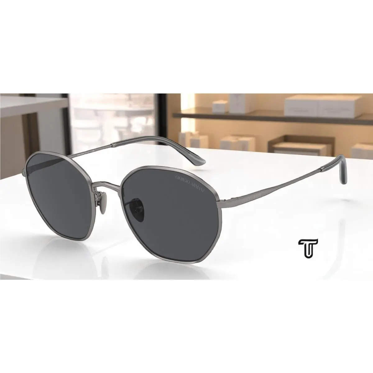 Giorgio Armani AR6150 300387 Matte Gunmetal Dark Grey 53 mm Men`s Sunglasses