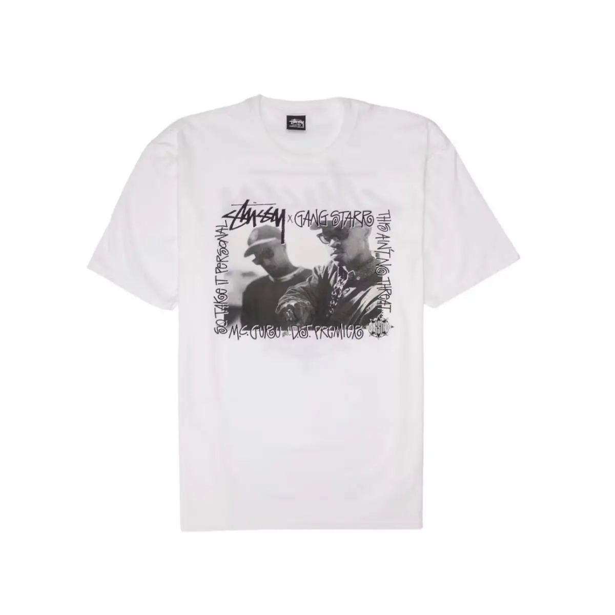 Stussy Gang Starr Take It Personal White Tee SS23 Men`s Sizes S-xl