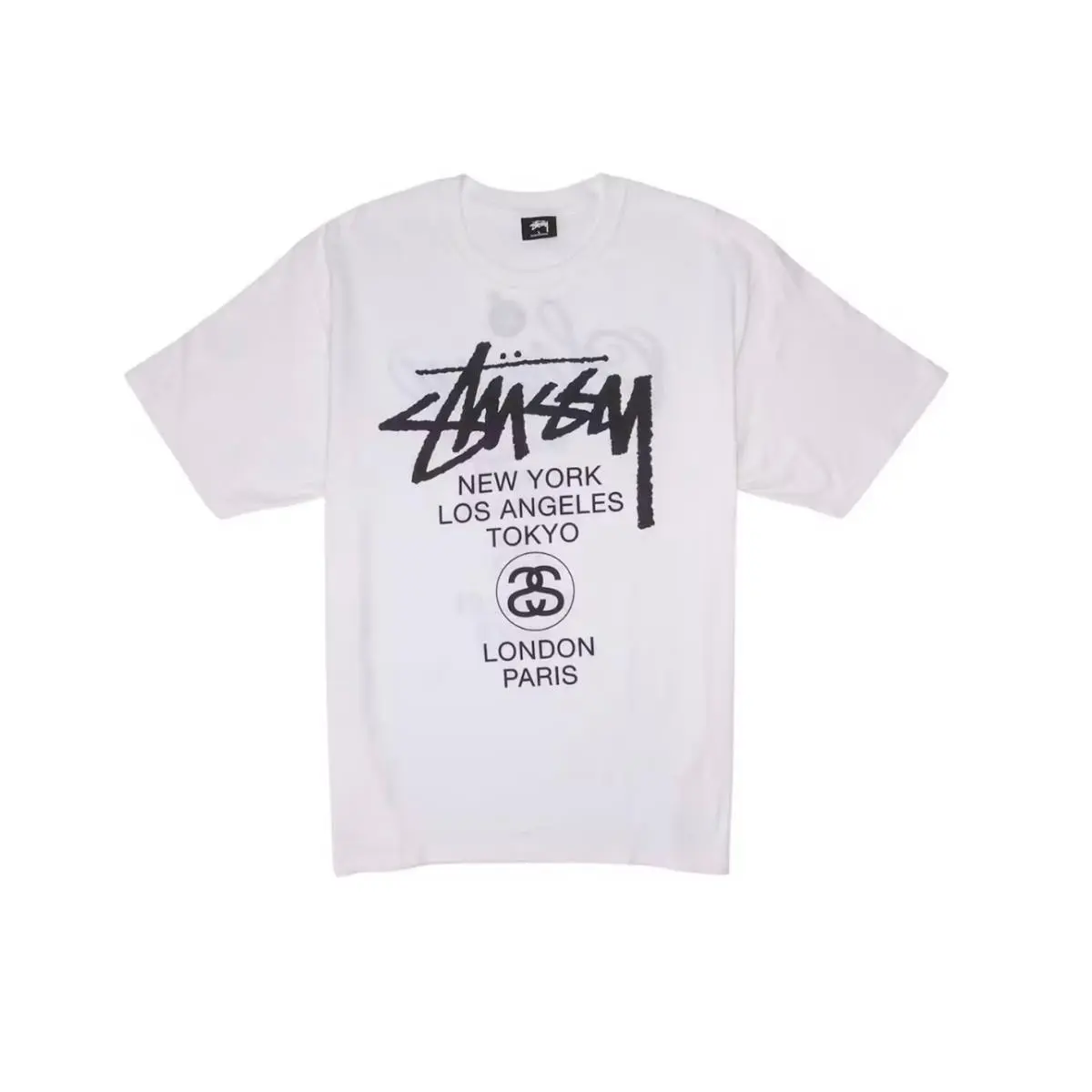 Stussy World Tour White T-shirt SS21 Men`s Sizes S-xl