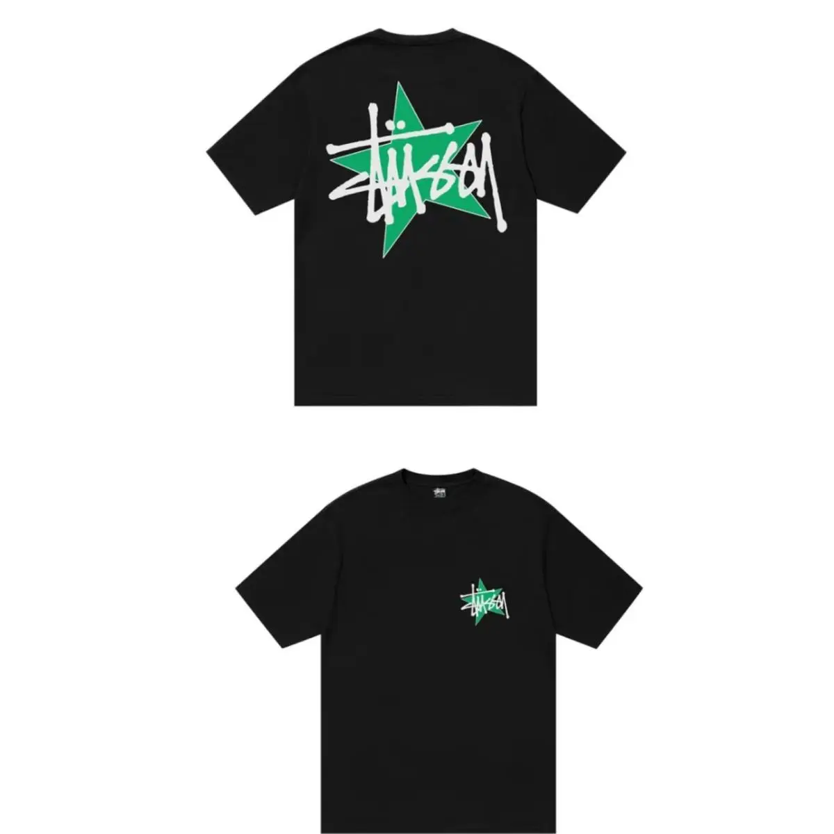 Star Pigment Dyed T-shirt Mens Large Black Graphic Tee by Stussy