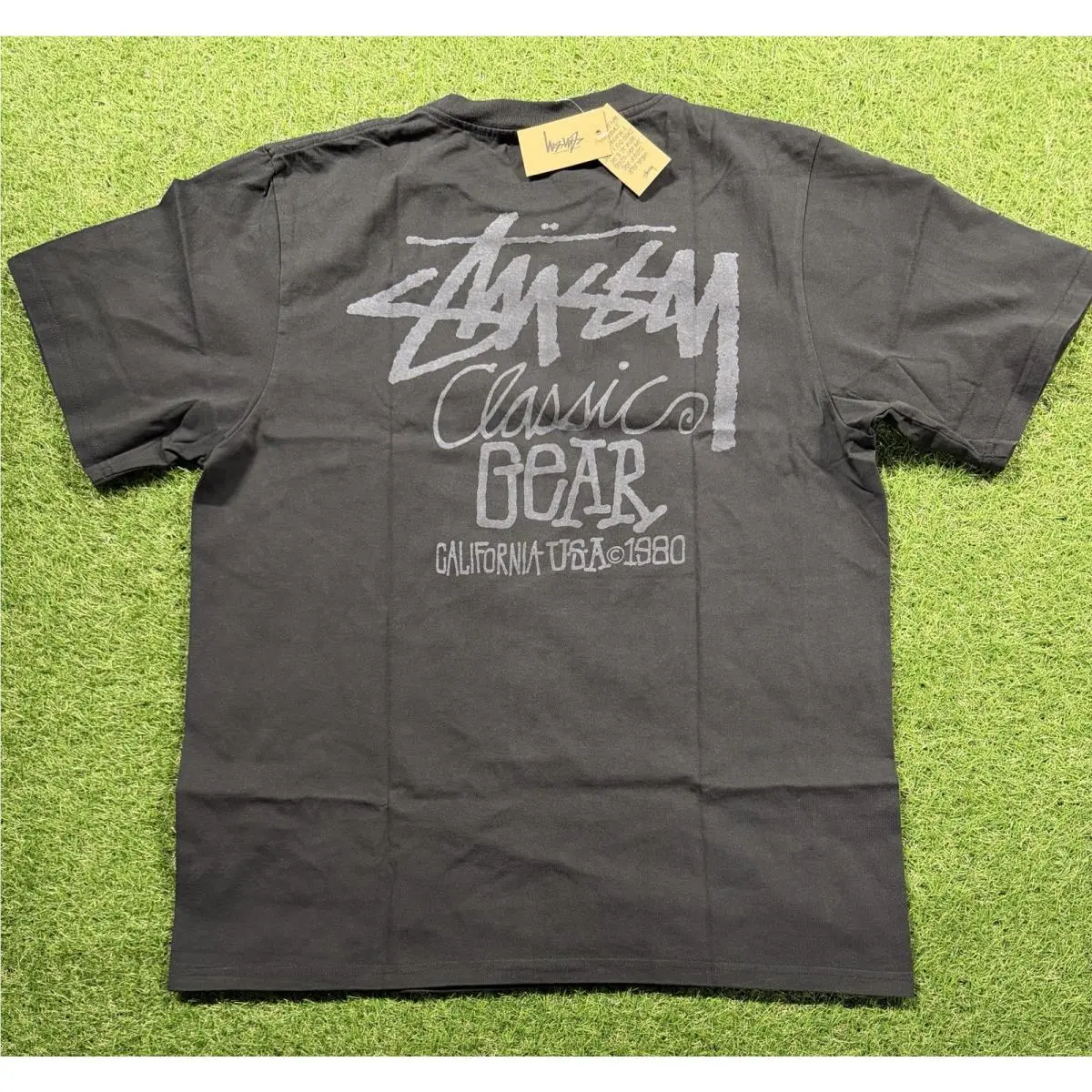 Stussy Shirt Classic Gear Black Size Small Tshirt Tee Double Sided