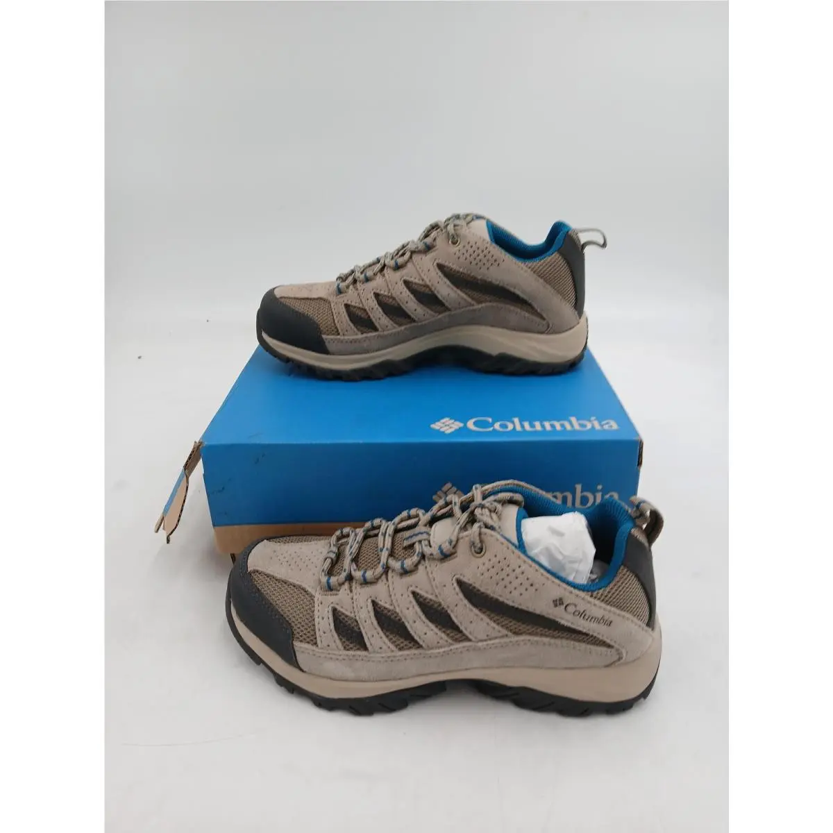 Columbia Crestwood Wide Shoes Womens Size 7 Beige Suede Hiking Trail Sneakers