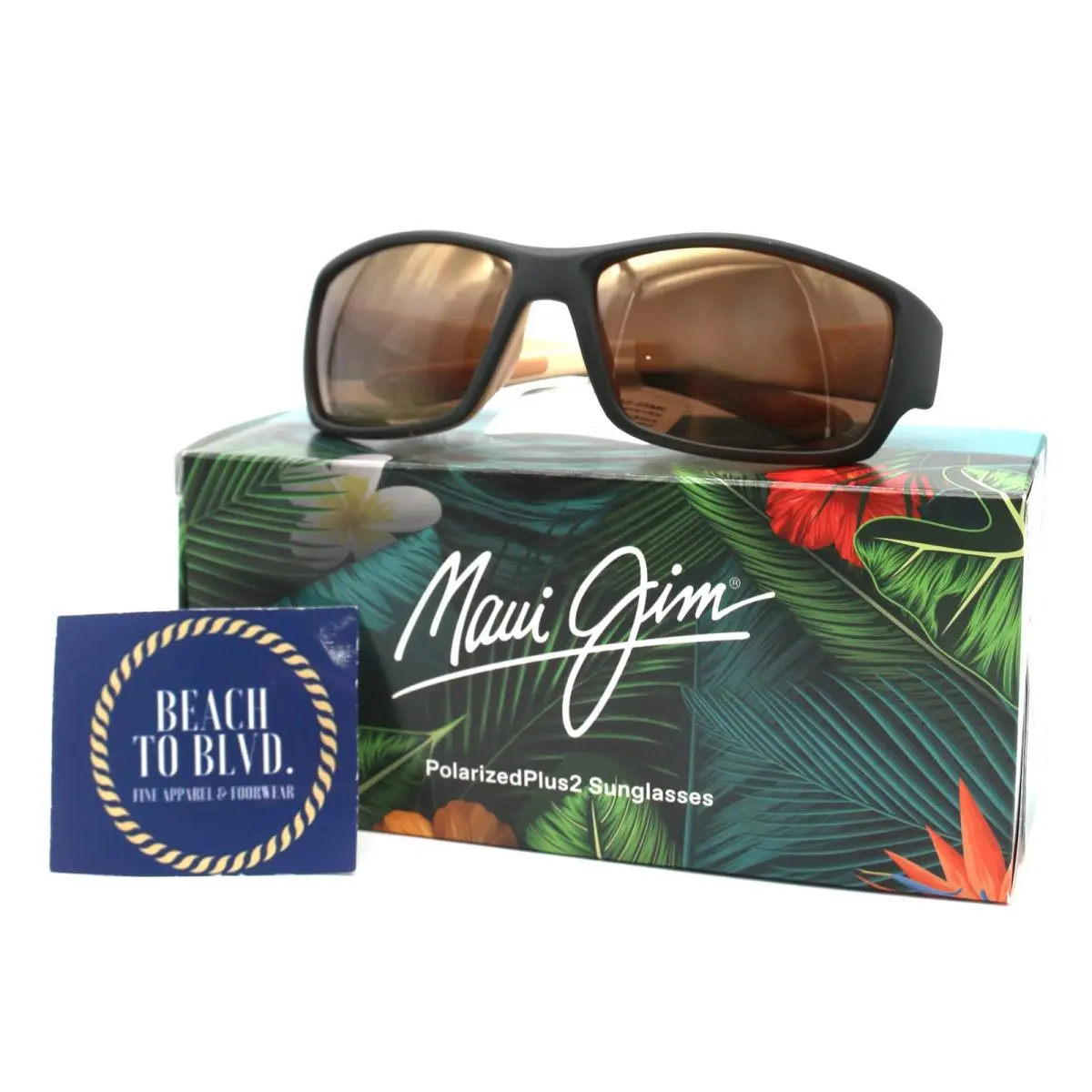 Maui Jim Local Kine Polarized Sunglass Matte Dark Transparent Brown/ Hcl Bronze