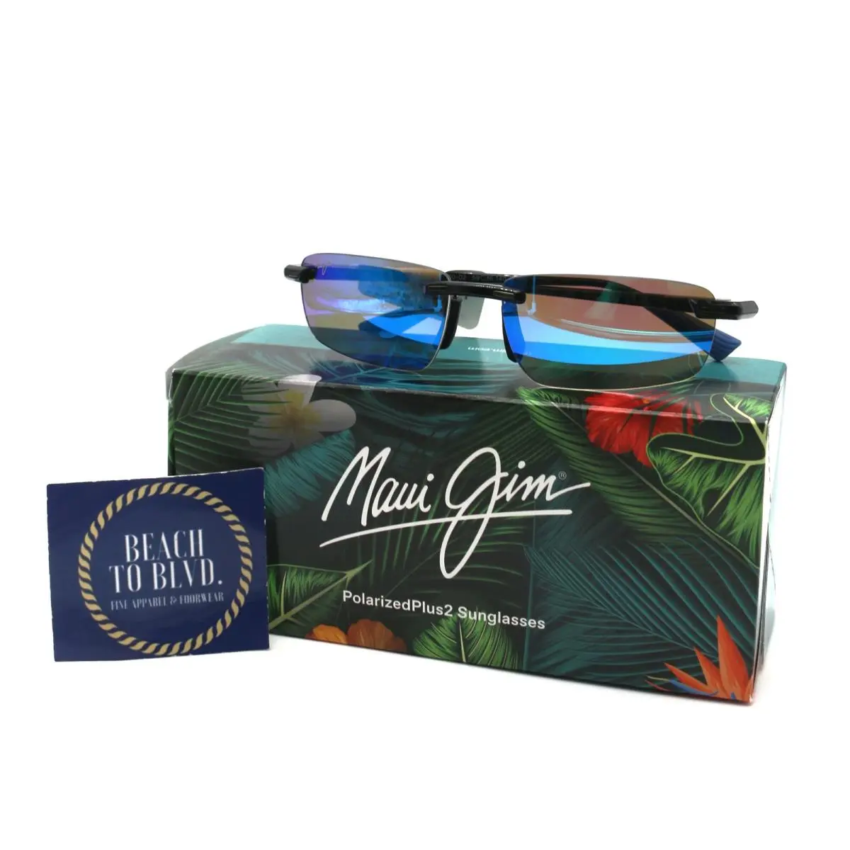 Maui Jim `iilkou Polarized Sunglasses - Shiny Black/blue Hawaii