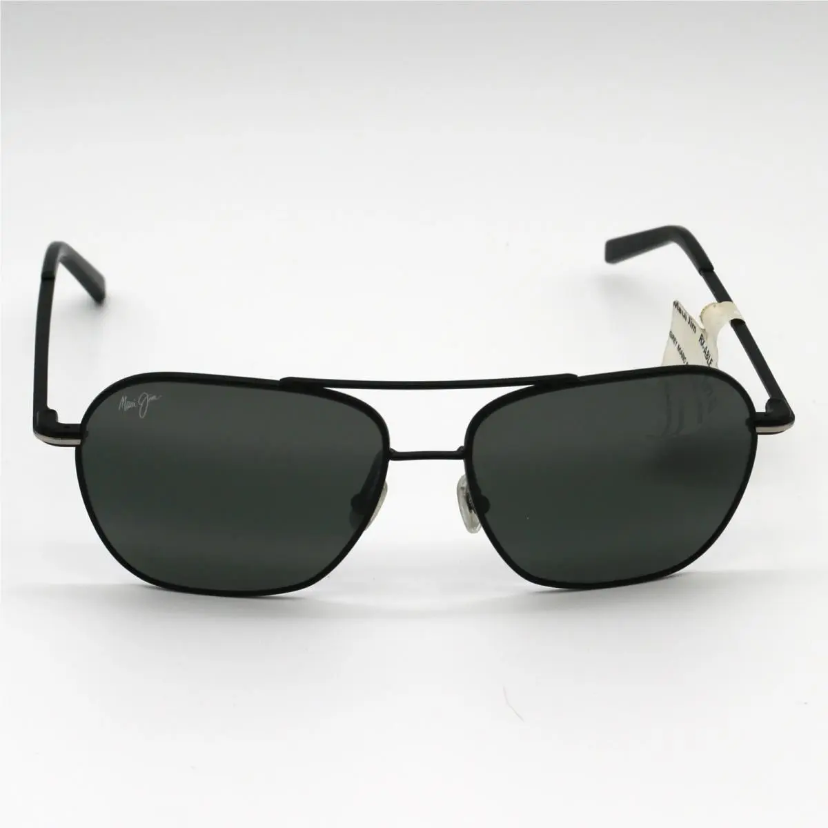 Maui Jim Mano Polarized Sunglasses - Black with Silver Stripe/neutral Grey