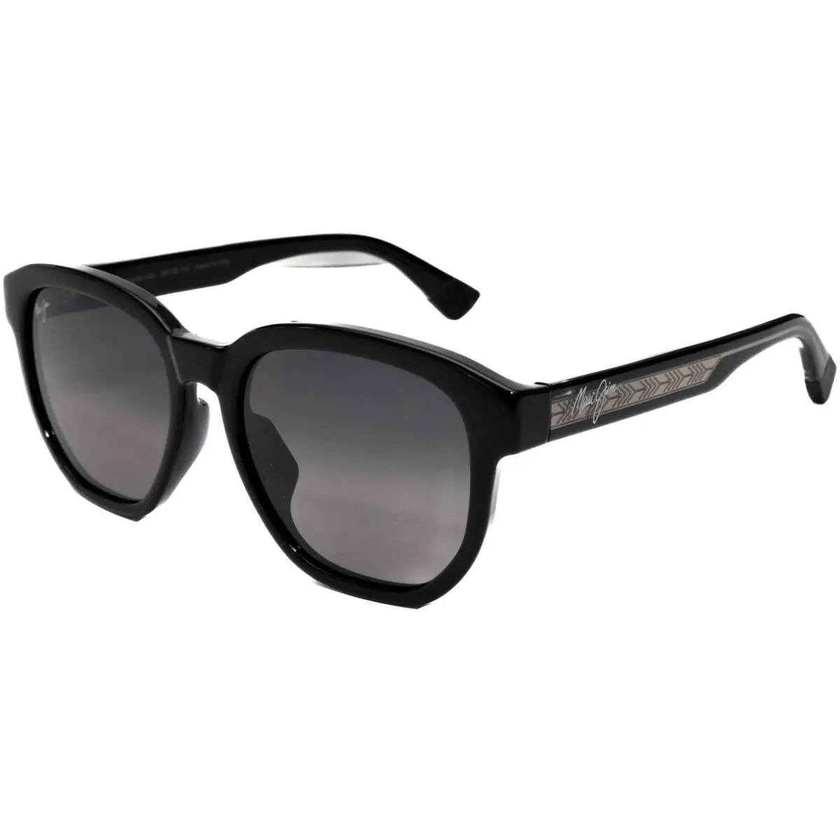Maui Jim Akahai Asian Fit MJ646 Sunglasses Shiny Black W In Trans Light Grey