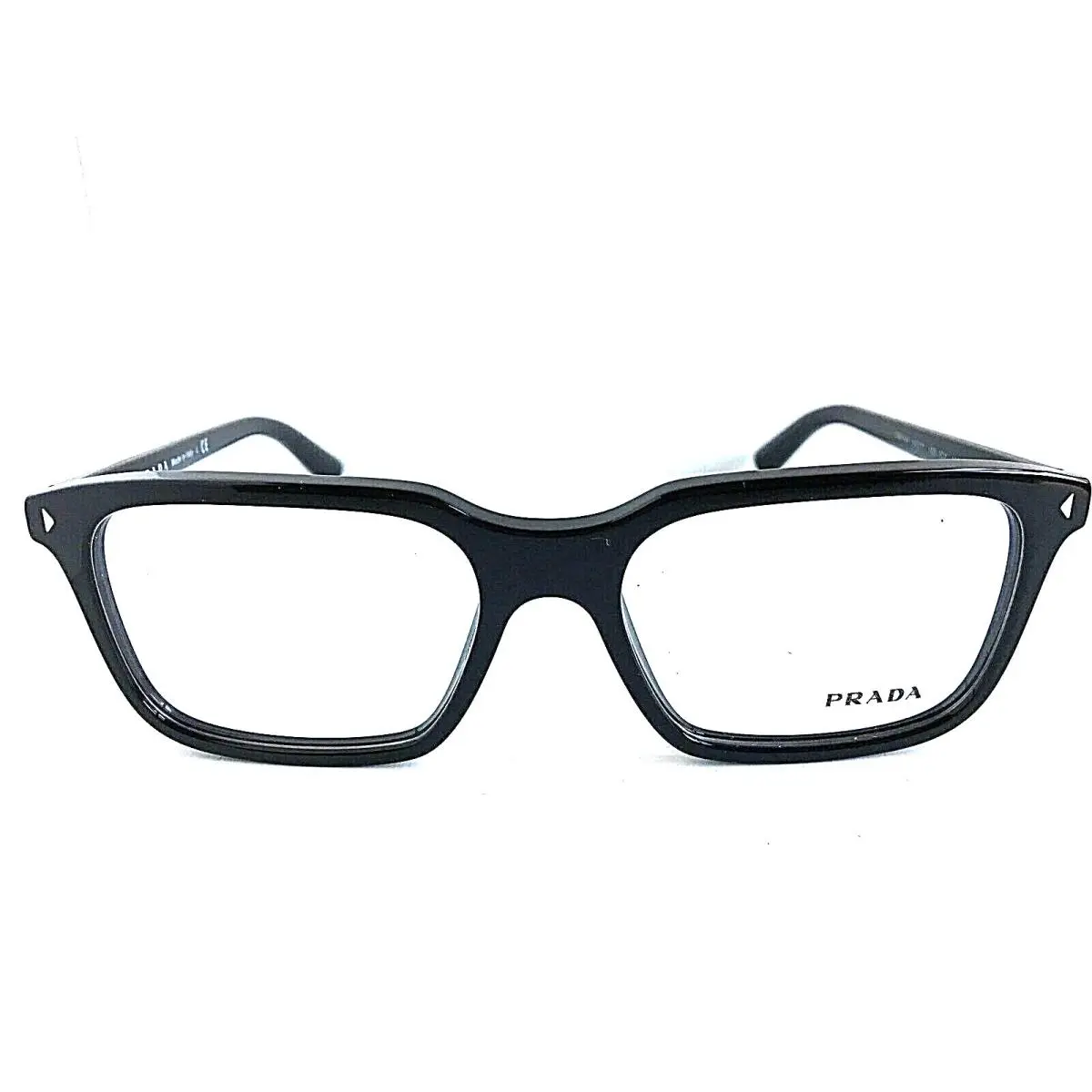 Vpr 04R Black Rx-able 54mm Rectangular Men`s Eyeglasses Frame by Prada
