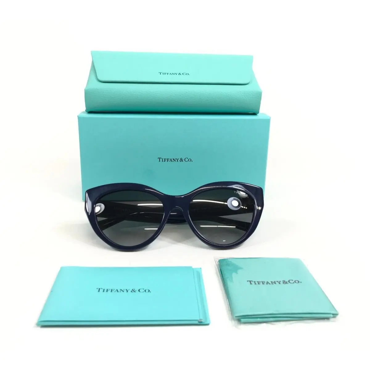 Tiffany Co. Sunglasses TF4220 8396/3C Solid Dark Blue Cat Eye w/ Grey Gradient by Tiffany & Co.