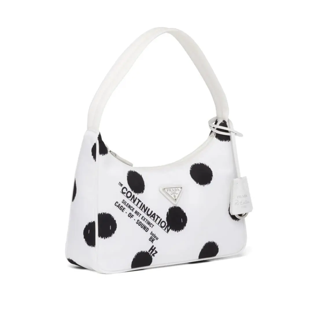 Prada Re-edition Polka Dot White Re-nylon Shoulder Bag 1NE515