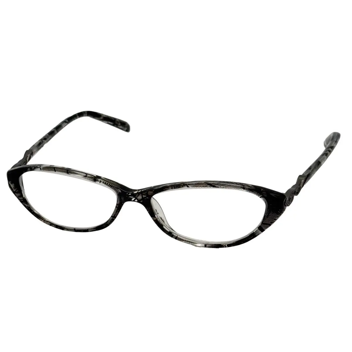 Carolina Herrera Black Lace Oval Plastic Reading Glass H313. 50mm. 2.5X