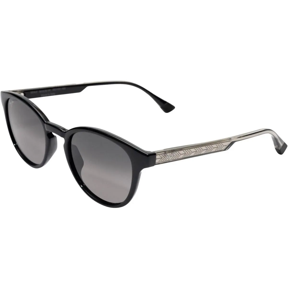 Maui Jim Hiehie MJ636 Sunglasses Shiny Black W In Trans Light Grey