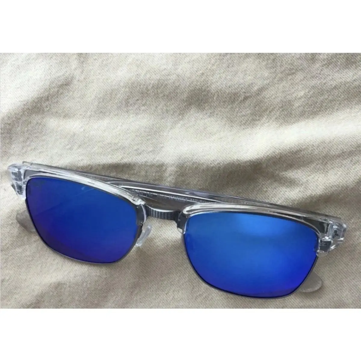 Maui Jim Kawika Polarized Sunglasses B257-05CR Crystal Frame/blue Hawaii Lens
