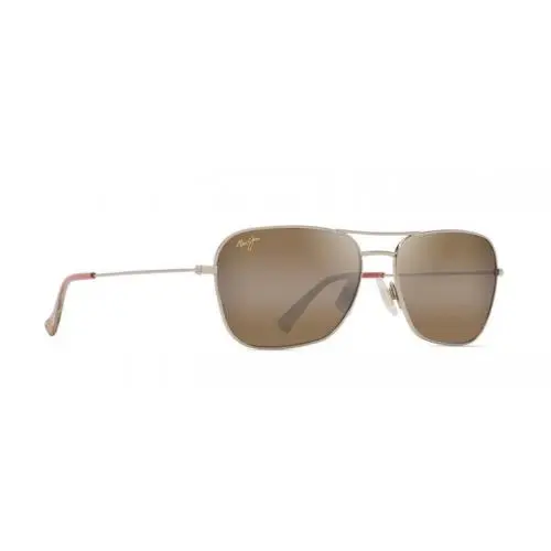 Maui Jim Na`auao MJ675 Sunglasses Shiny Light Gold with Red Brown