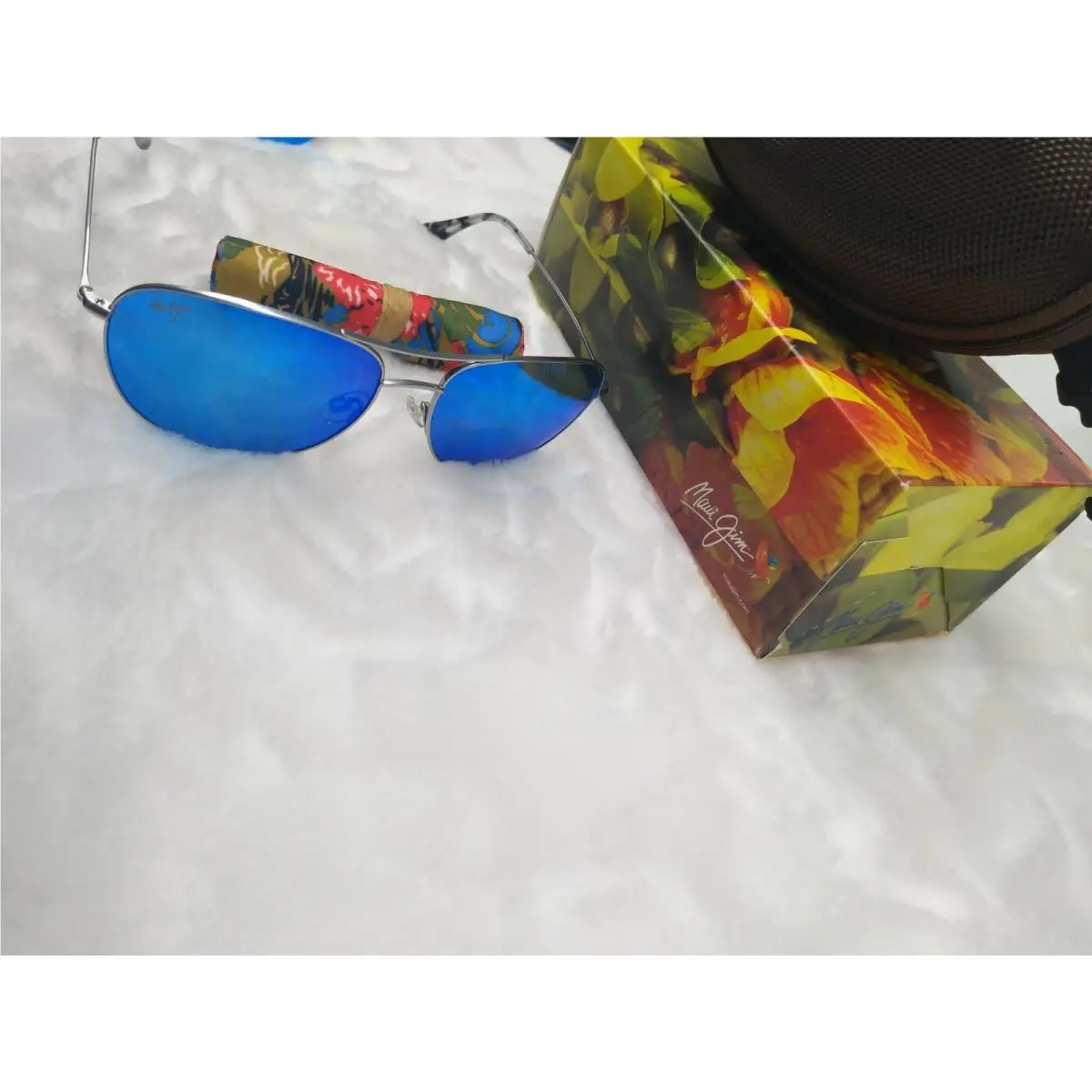 Maui Jim Sunglasses Cliff House Silver Blue Hawaii Lens Polarized B247-17