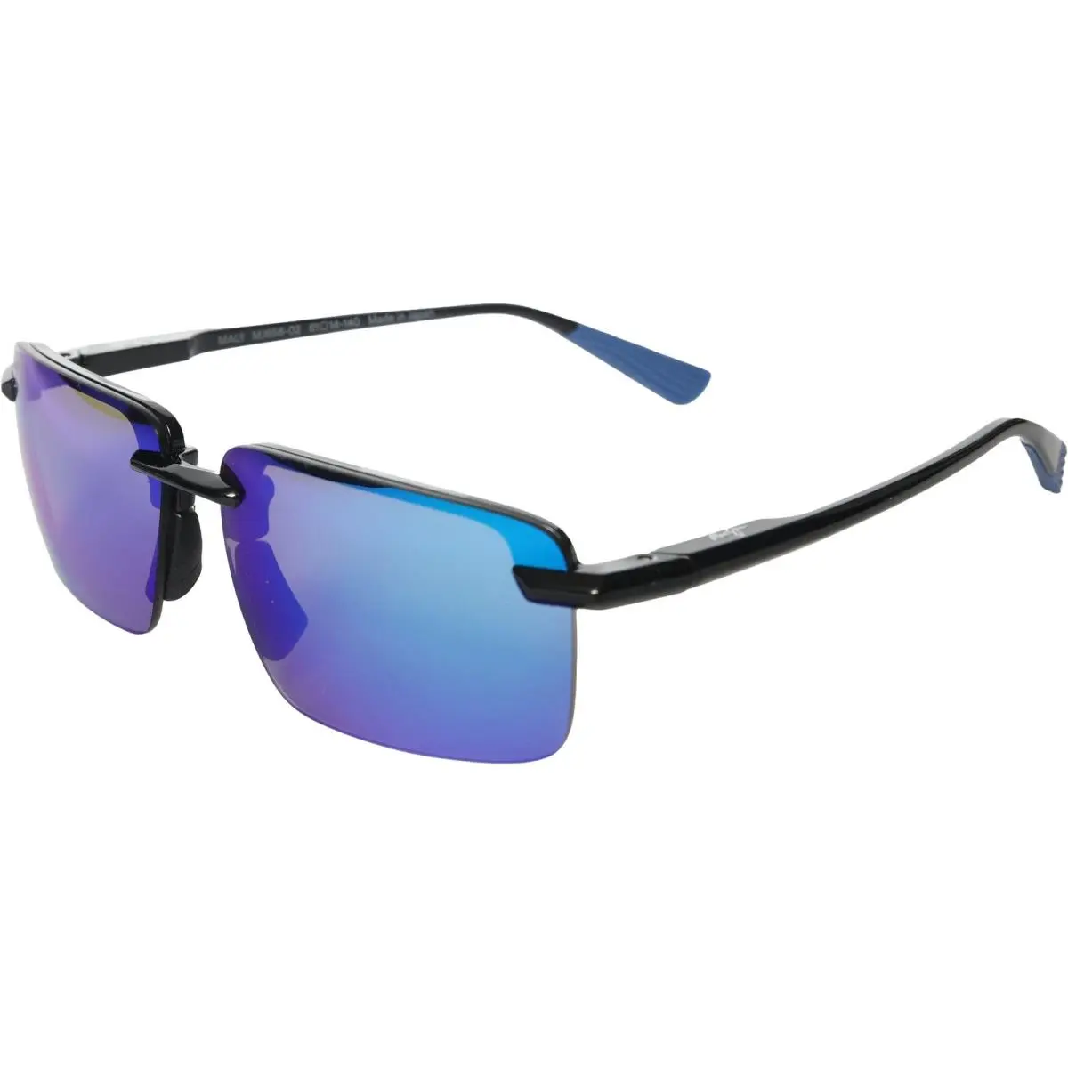Maui Jim Laulima Asian Fit MJ656 Sunglasses Shiny Black with Blue